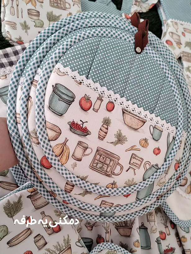 سرویس آشپزخانه پارچه ای ۱۱تکه (مدل نسترن)