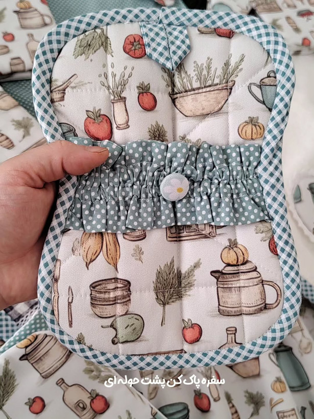 سرویس آشپزخانه پارچه ای ۱۱تکه (مدل نسترن)