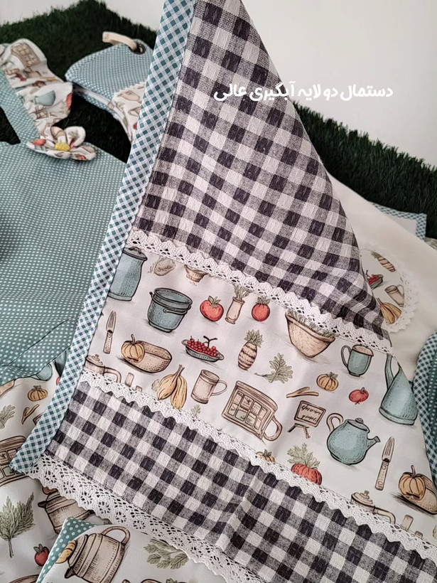 سرویس آشپزخانه پارچه ای ۱۱تکه (مدل نسترن)